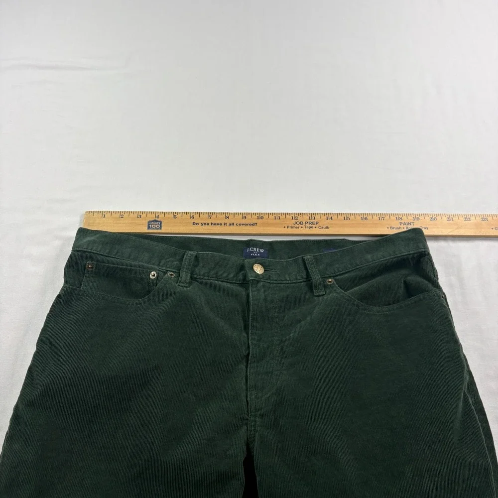 J Crew Corduroy Pants Mens 38x32 Green Chino Slim Fit Stretch Preppy Casual